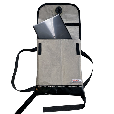 POPA SILVER/BLACK LAPTOP BACKPACK. WITH NAUTICAL DETAILS