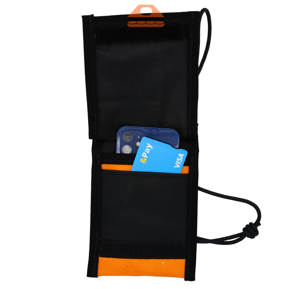 PROA BASIC mobile phone case. Orange mini bag, waterproof for mobile phone with a sailor touch.
